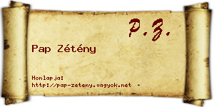 Pap Zétény névjegykártya